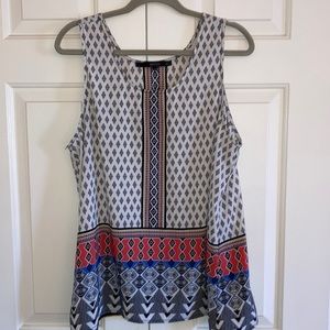 Women’s XL SLEEVELESS blouse white/blue/orange